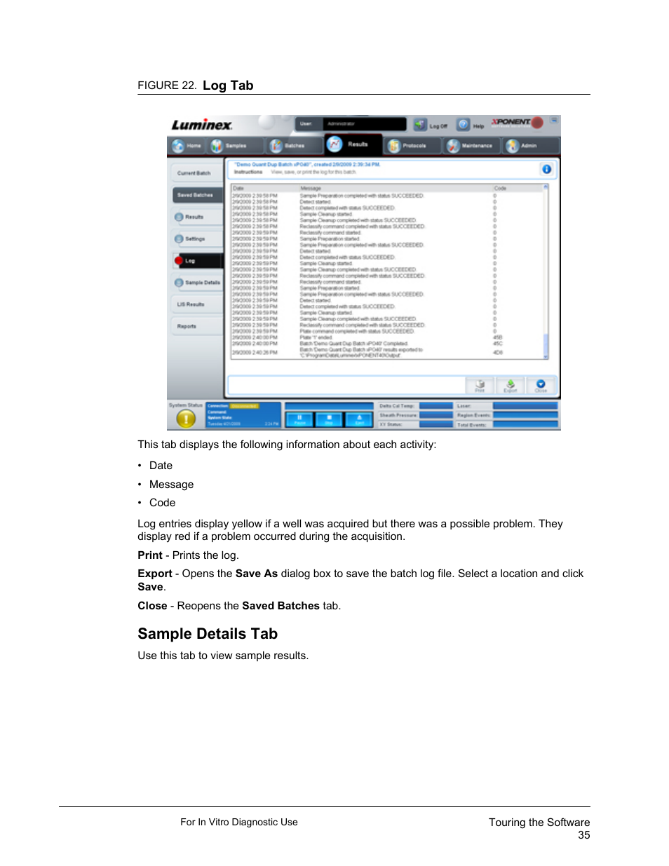 Sample details tab | Luminex xPONENT 3.1 Rev 2 (IVD) User Manual | Page 45 / 108