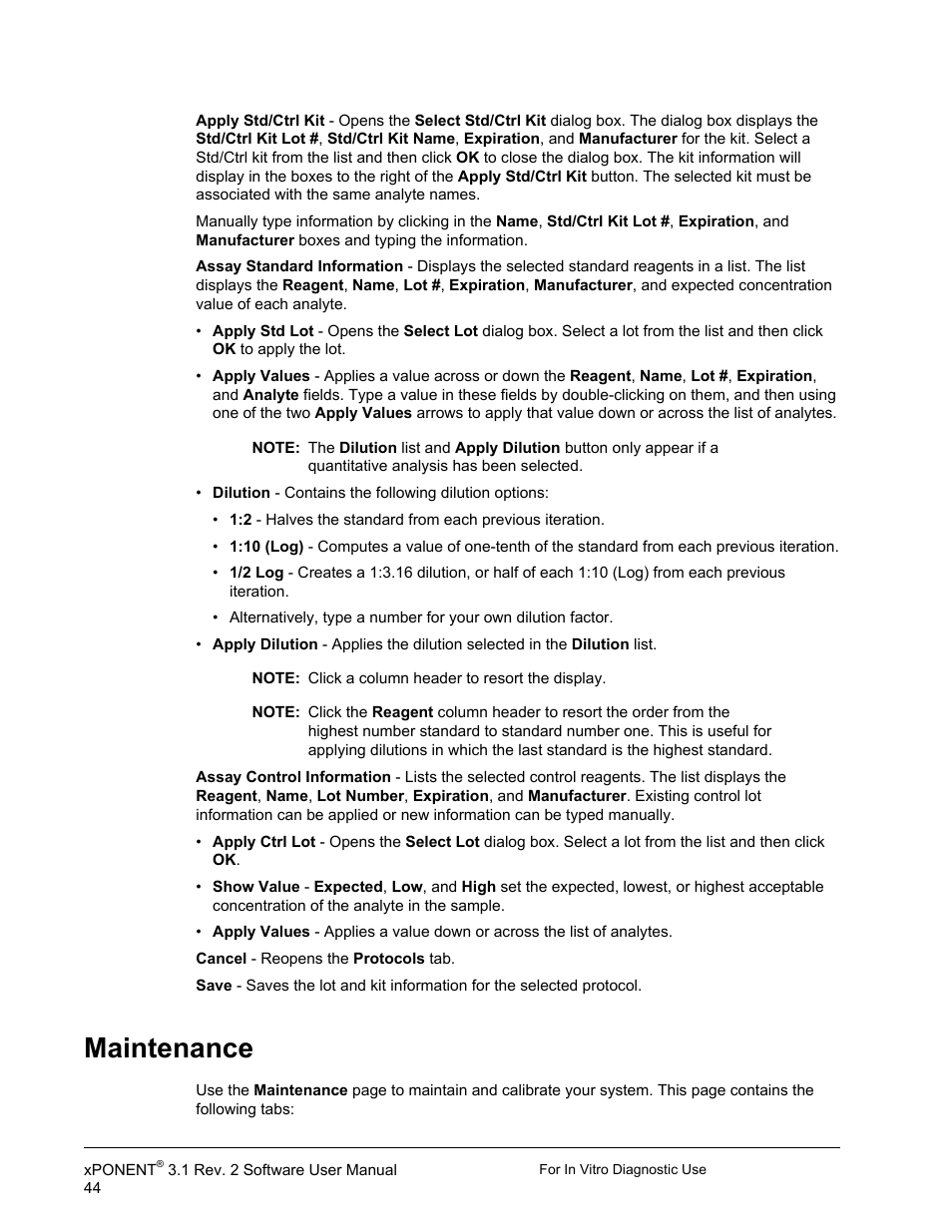 Maintenance | Luminex xPONENT 3.1 Rev 2 (IVD) User Manual | Page 54 / 108