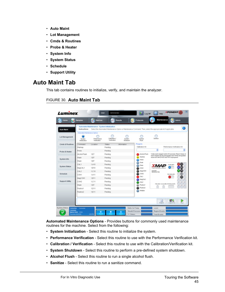 Auto maint tab | Luminex xPONENT 3.1 Rev 2 (IVD) User Manual | Page 55 / 108