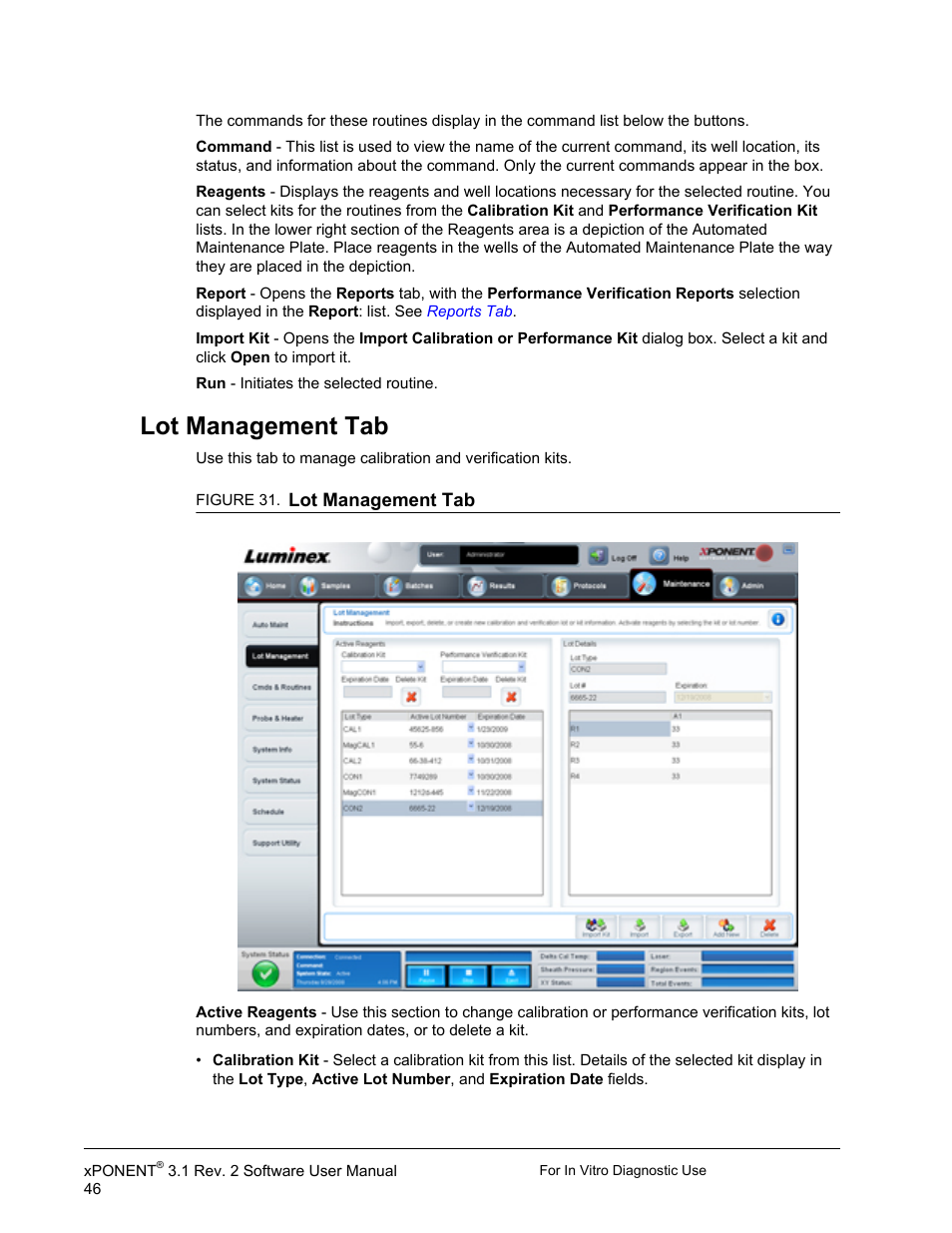 Lot management tab | Luminex xPONENT 3.1 Rev 2 (IVD) User Manual | Page 56 / 108