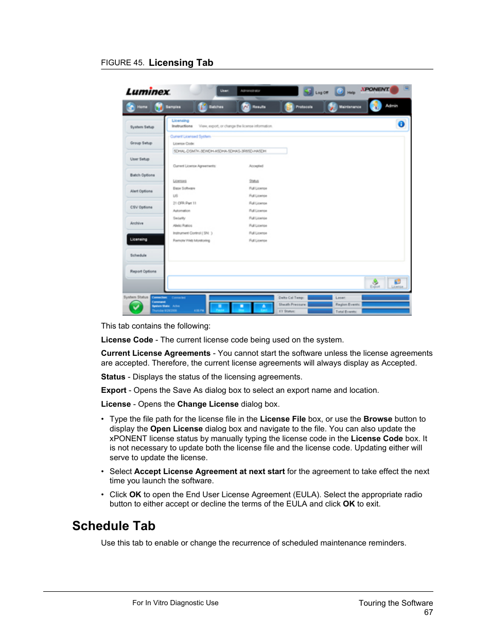 Schedule tab | Luminex xPONENT 3.1 Rev 2 (IVD) User Manual | Page 77 / 108