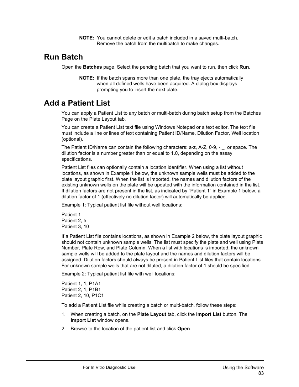 Run batch, Add a patient list, Run batch add a patient list | Luminex xPONENT 3.1 Rev 2 (IVD) User Manual | Page 93 / 108