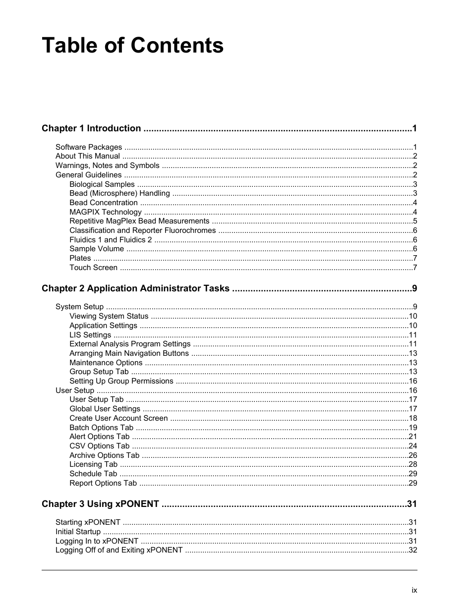 Luminex xPONENT for MAGPIX User Manual | Page 10 / 126