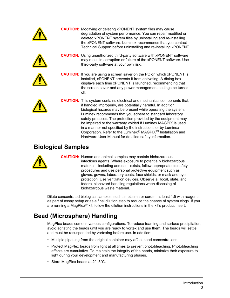 Biological samples, Bead (microsphere) handling, Biological samples bead (microsphere) handling | Luminex xPONENT for MAGPIX User Manual | Page 16 / 126
