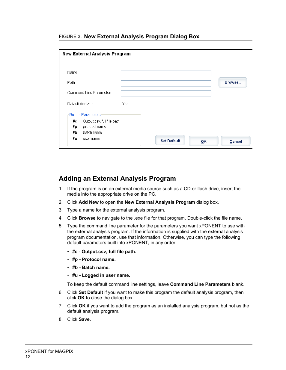 Adding an external analysis program | Luminex xPONENT for MAGPIX User Manual | Page 25 / 126