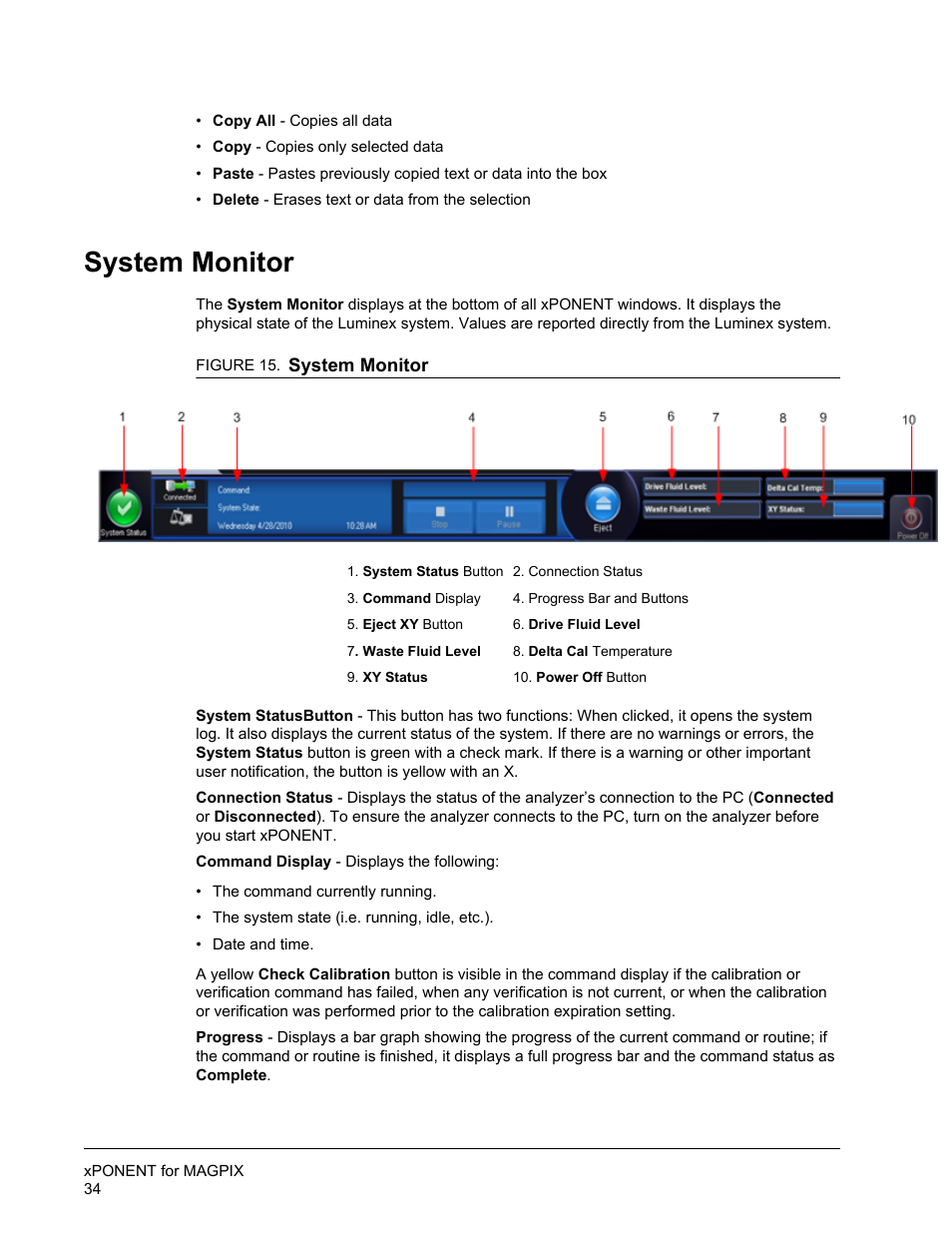 System monitor | Luminex xPONENT for MAGPIX User Manual | Page 47 / 126
