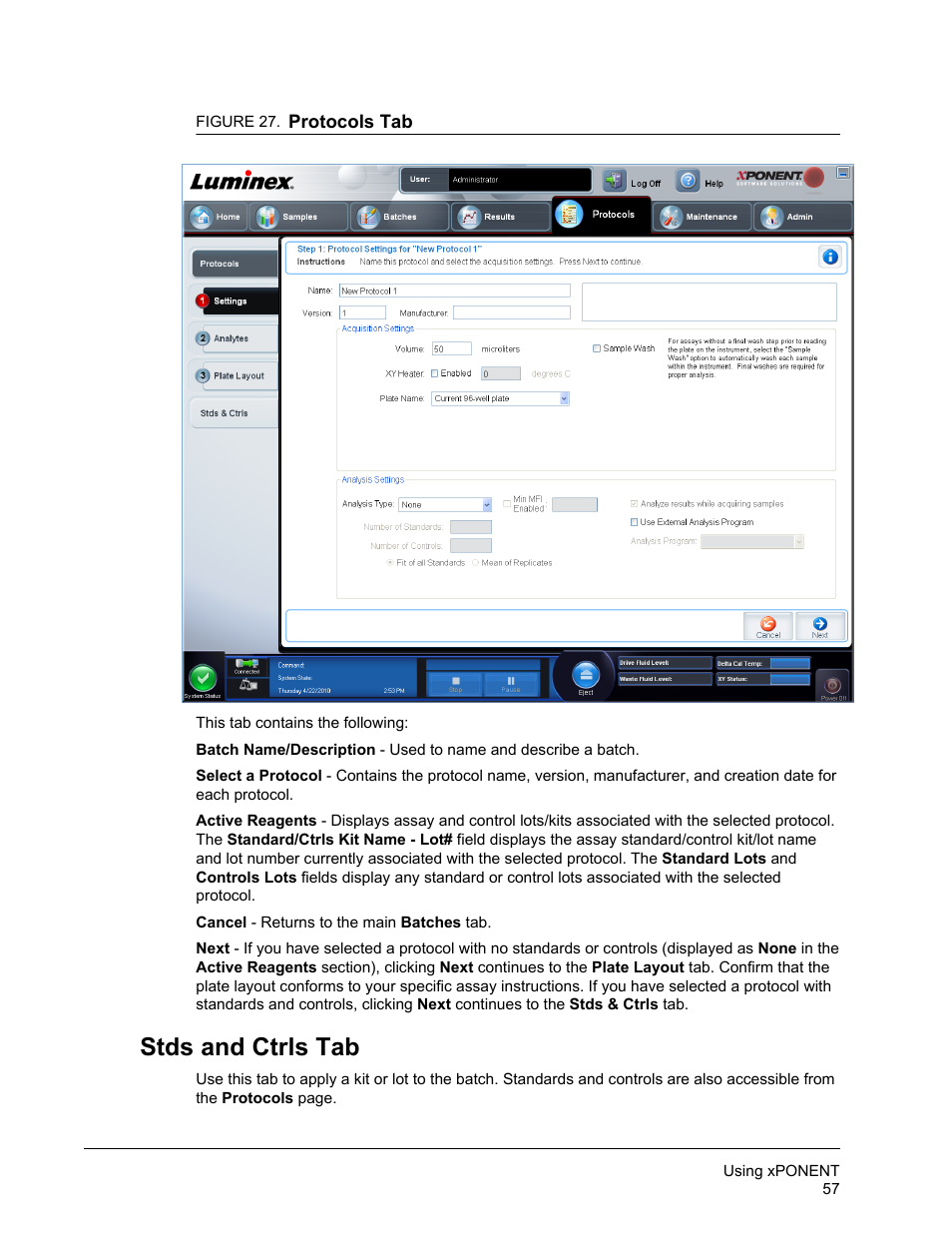 Stds and ctrls tab | Luminex xPONENT for MAGPIX User Manual | Page 70 / 126