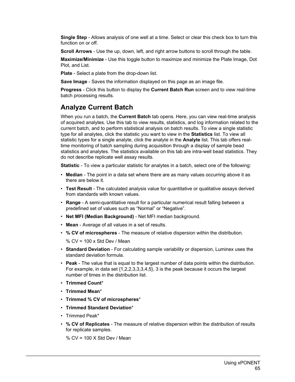 Analyze current batch | Luminex xPONENT for MAGPIX User Manual | Page 78 / 126