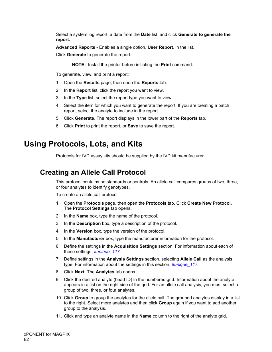 Using protocols, lots, and kits, Creating an allele call protocol | Luminex xPONENT for MAGPIX User Manual | Page 95 / 126