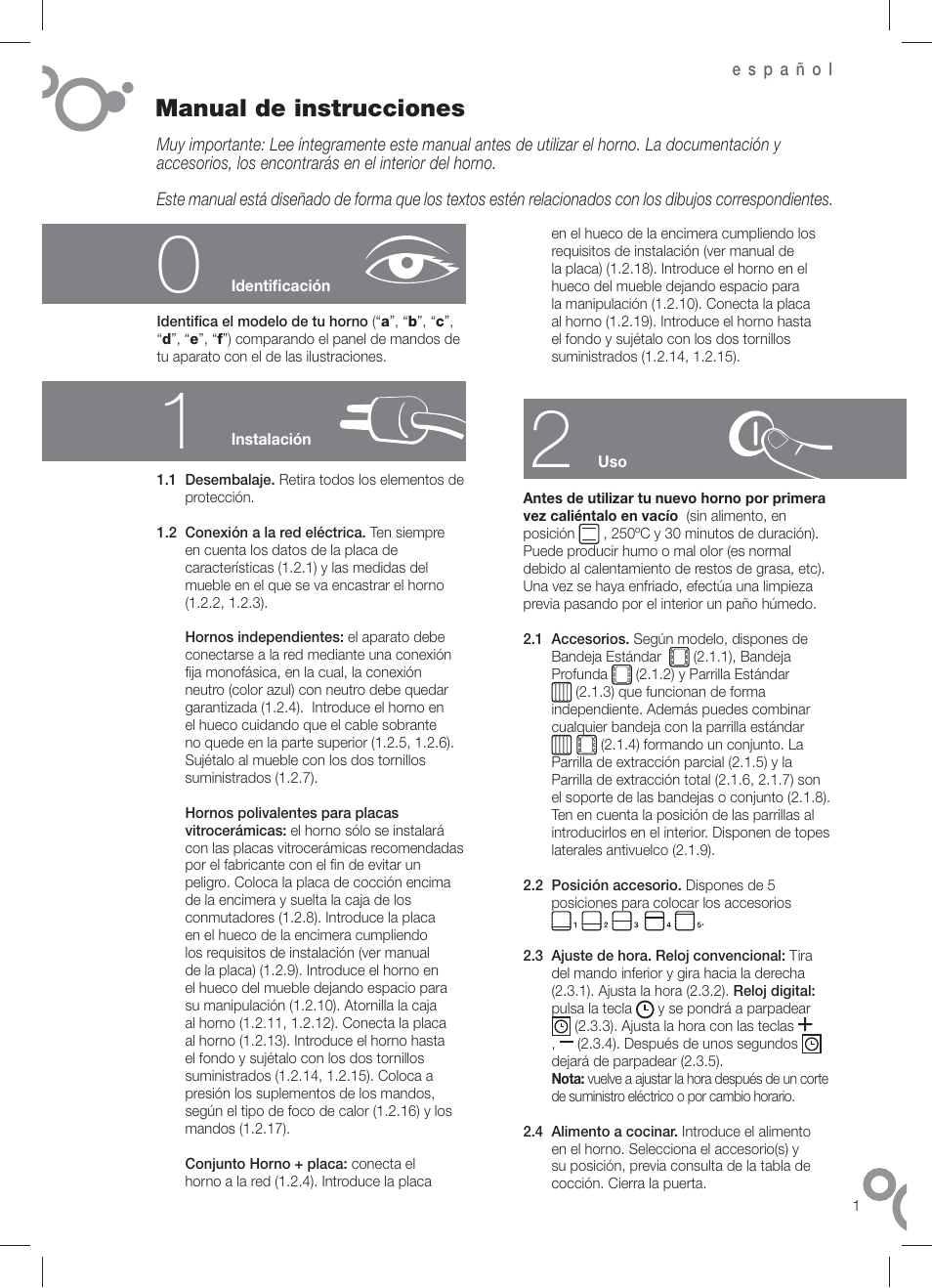 Manual de instrucciones | Fagor 6H-196 User Manual | Page 3 / 58