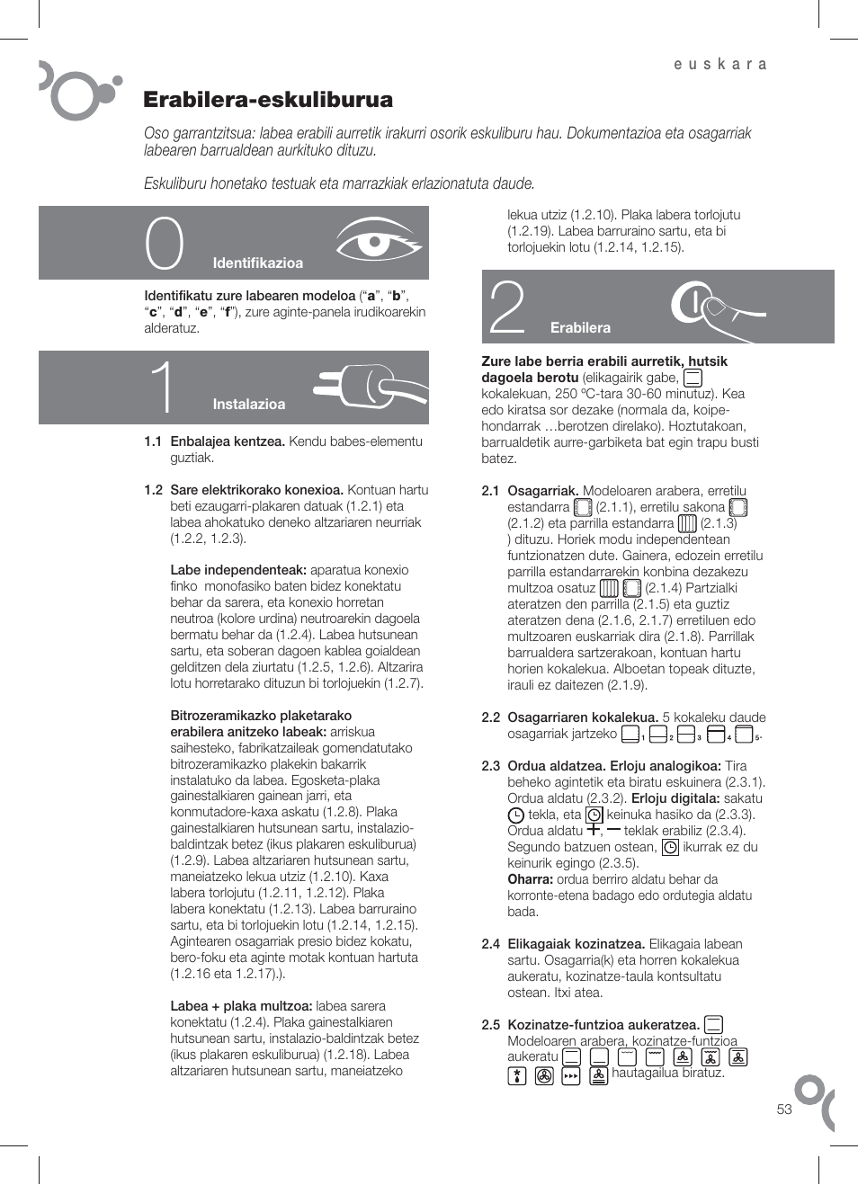 Erabilera-eskuliburua | Fagor 6H-196 User Manual | Page 55 / 58