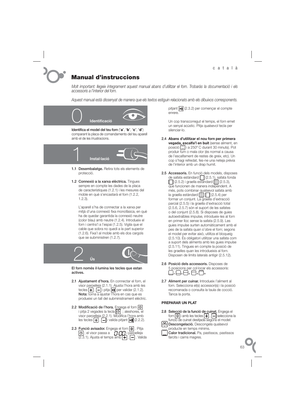 Manual d’instruccions | Fagor 6H-815ACTX User Manual | Page 65 / 82