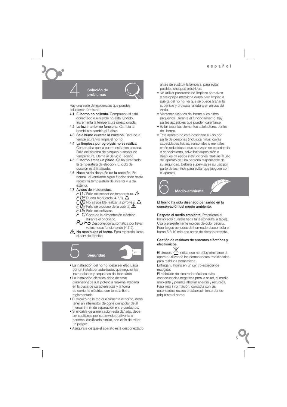 Fagor 6H-815ACTX User Manual | Page 7 / 82