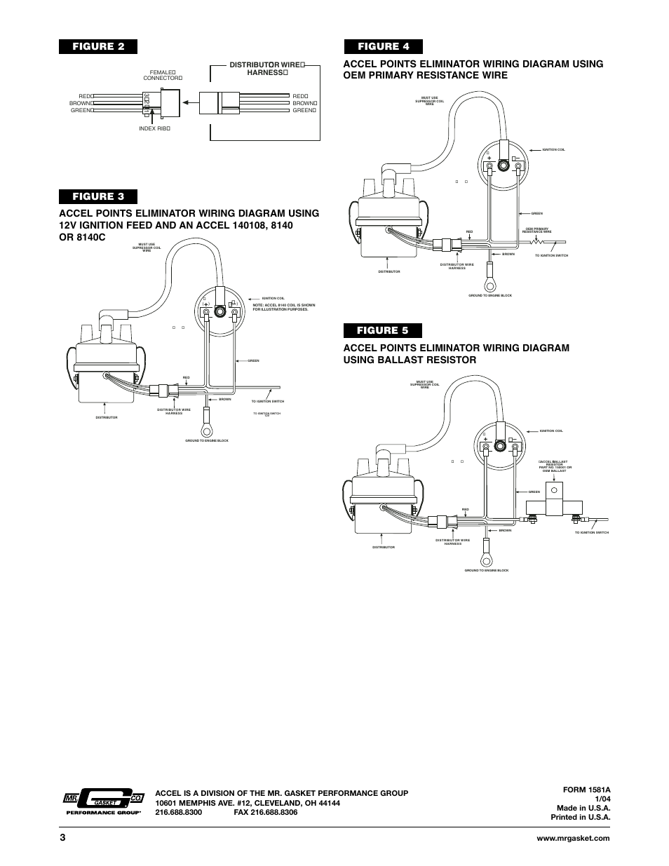 Figure 3, Distributor wire harness | Mallory Ignition ACCEL POINTS ELIMINATOR CONVERSION 2010 User Manual | Page 3 / 3