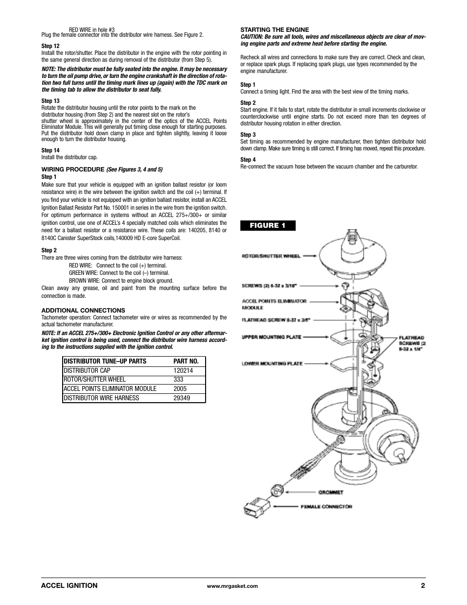 Mallory Ignition ACCEL POINTS ELIMINATOR CONVERSION 2020 User Manual | Page 2 / 3