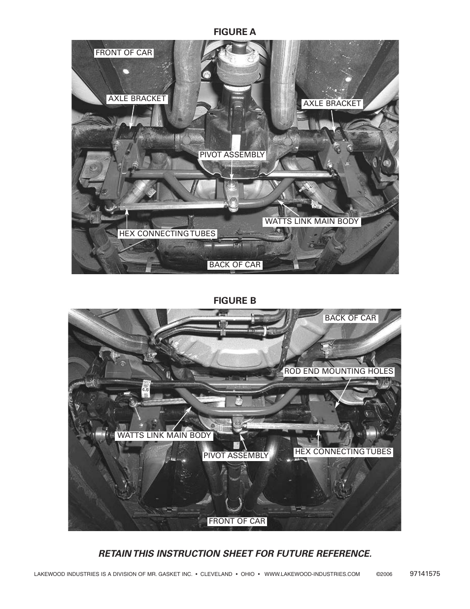 Retain this instruction sheet for future reference | Mallory Ignition Lakewood watts link 20505 User Manual | Page 2 / 2