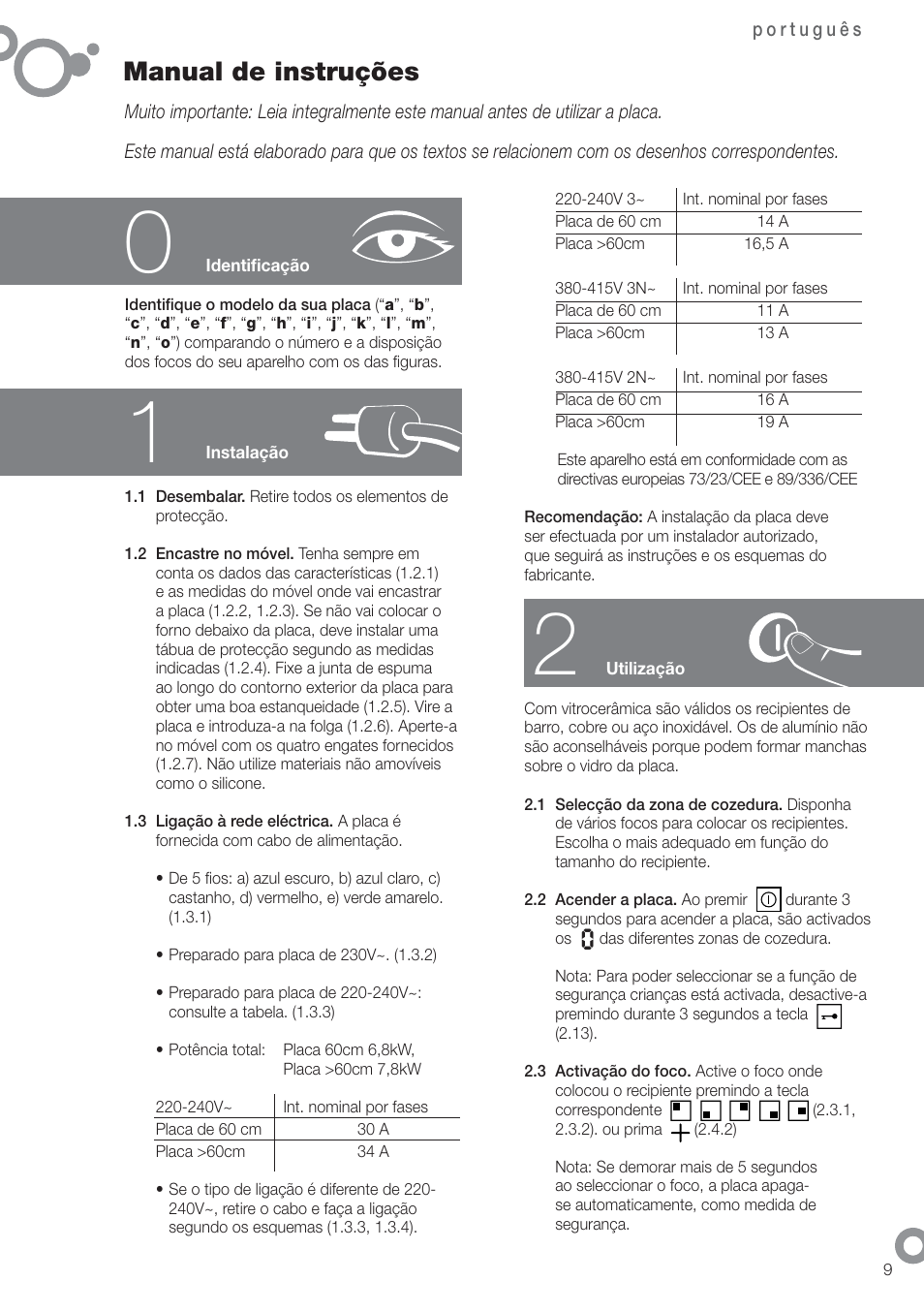 Manual de instruções | Fagor 2V-32TS User Manual | Page 11 / 58