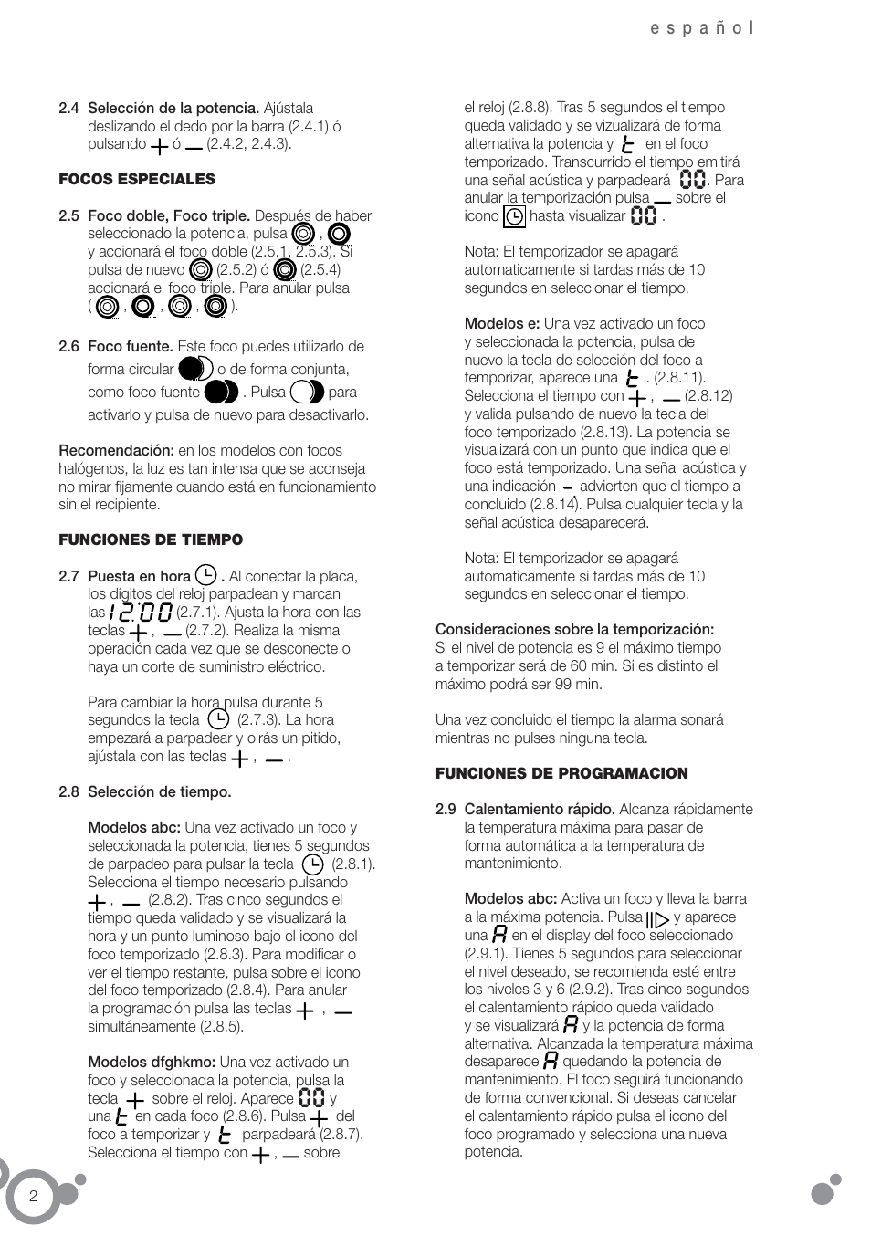 Fagor 2V-32TS User Manual | Page 4 / 58