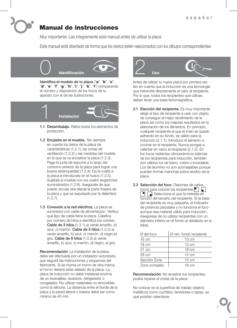 Manual de instrucciones | Fagor IF-4S User Manual | Page 3 / 58