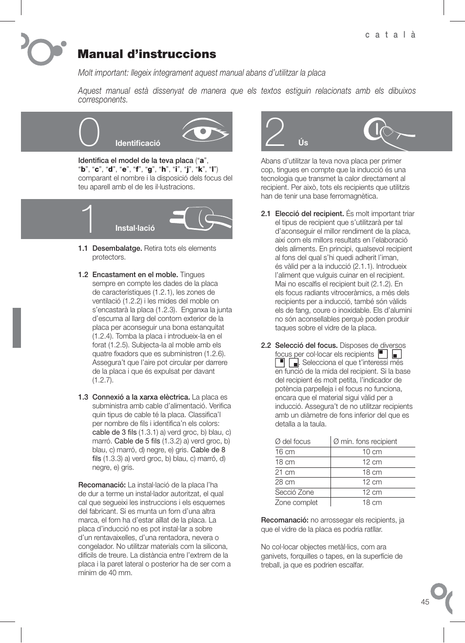 Manual d’instruccions | Fagor IF-4S User Manual | Page 47 / 58