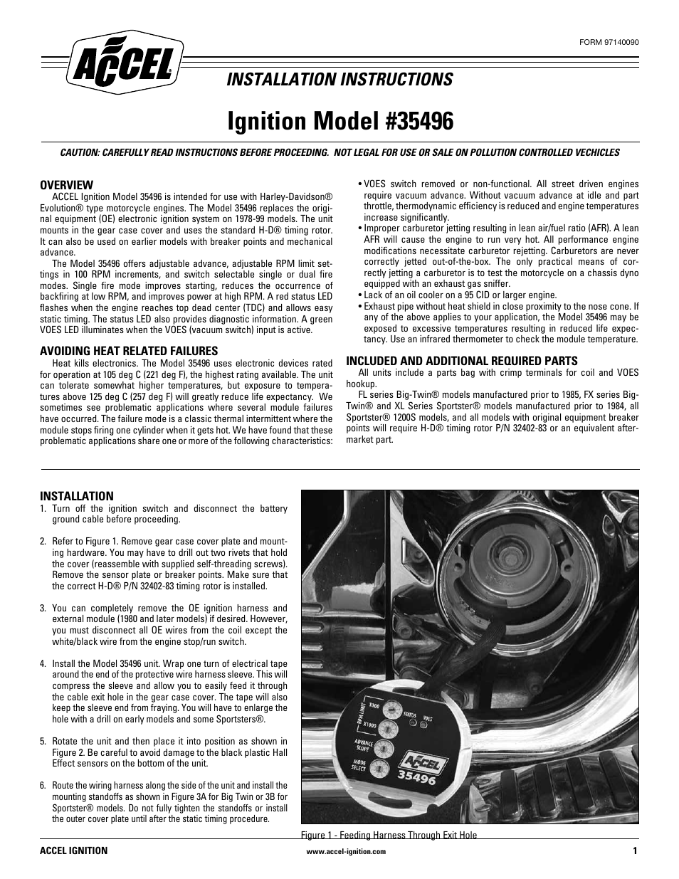 Mallory Ignition ACCEL Ignition 35496 User Manual | 8 pages