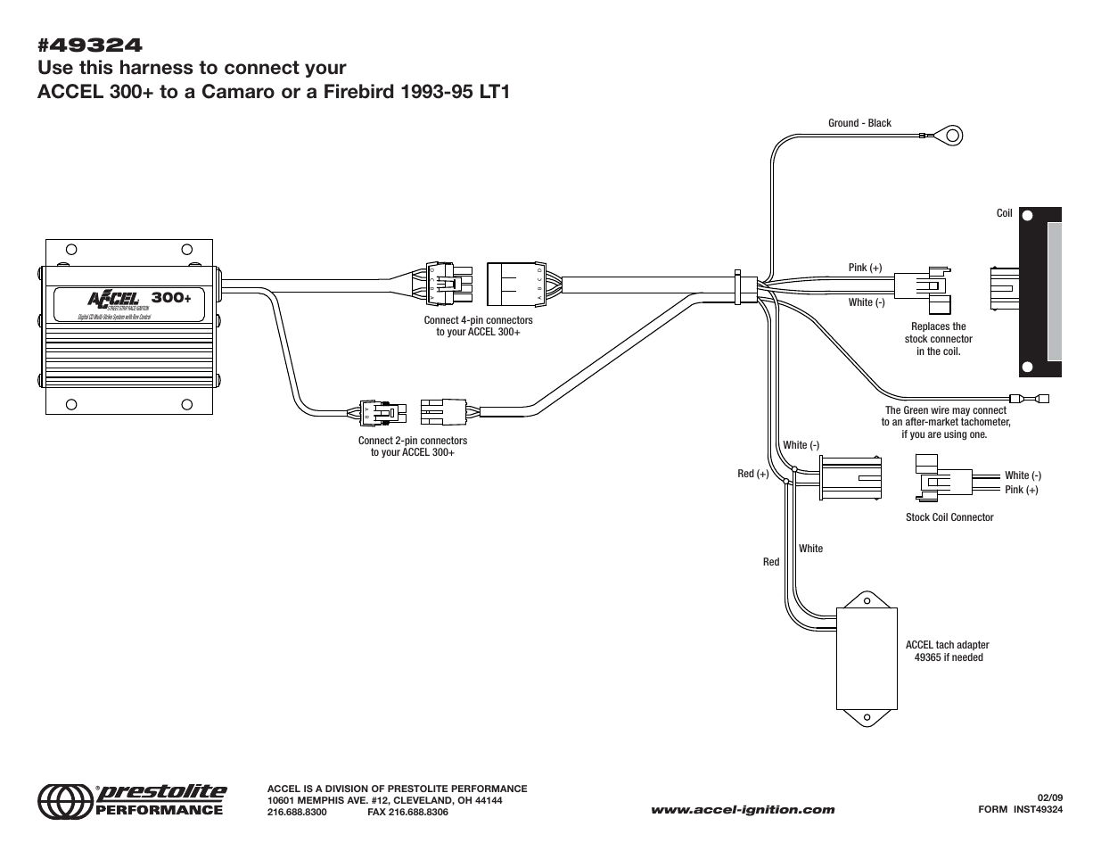 Mallory Ignition ACCEL 300 f-body lt1 49324 User Manual | 1 page