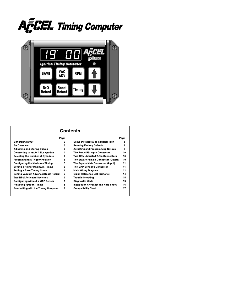 Mallory Ignition ACCEL timing computer 49340 User Manual | 17 pages