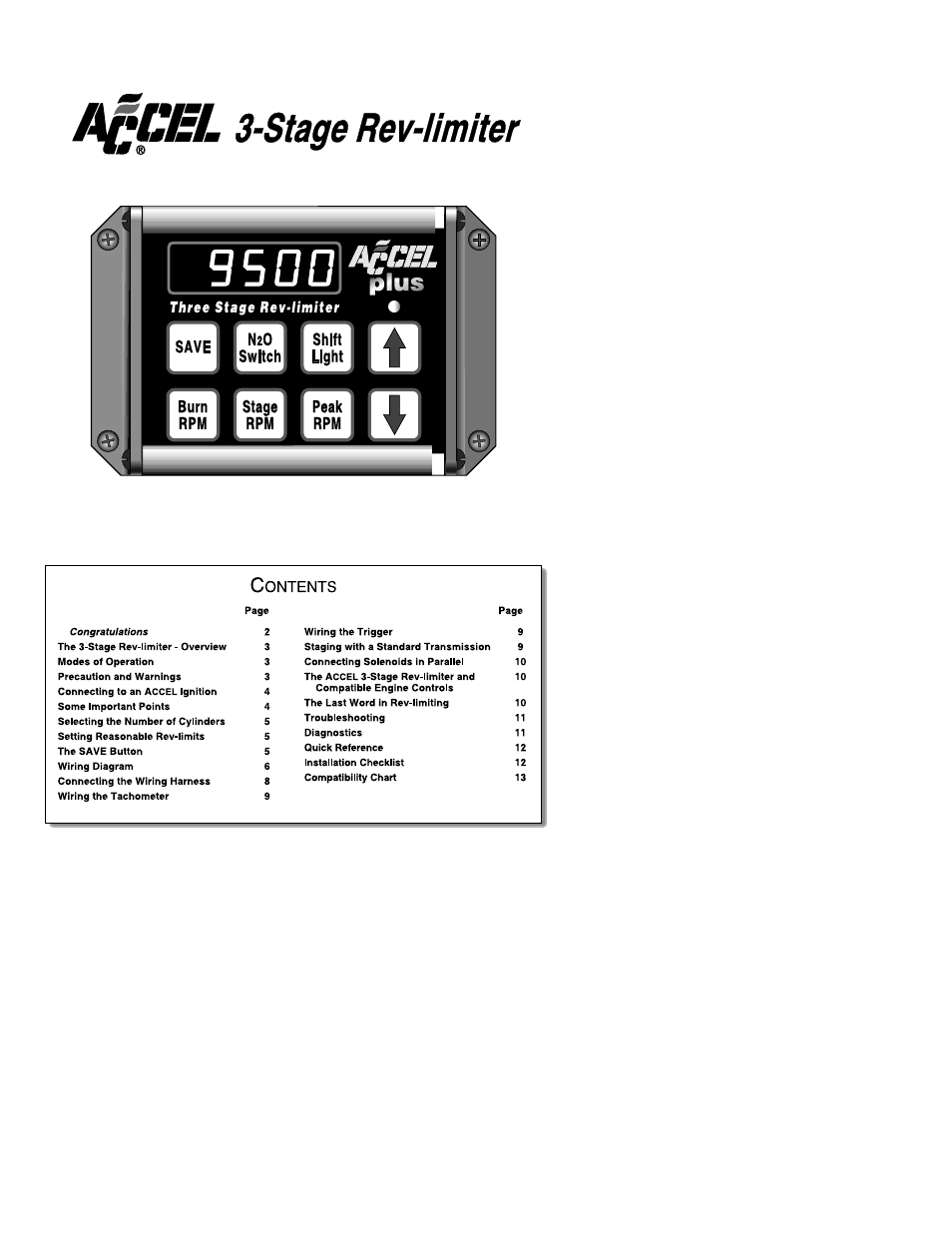 Mallory Ignition ACCEL 3 stage rev_limiter 49345 User Manual | 13 pages