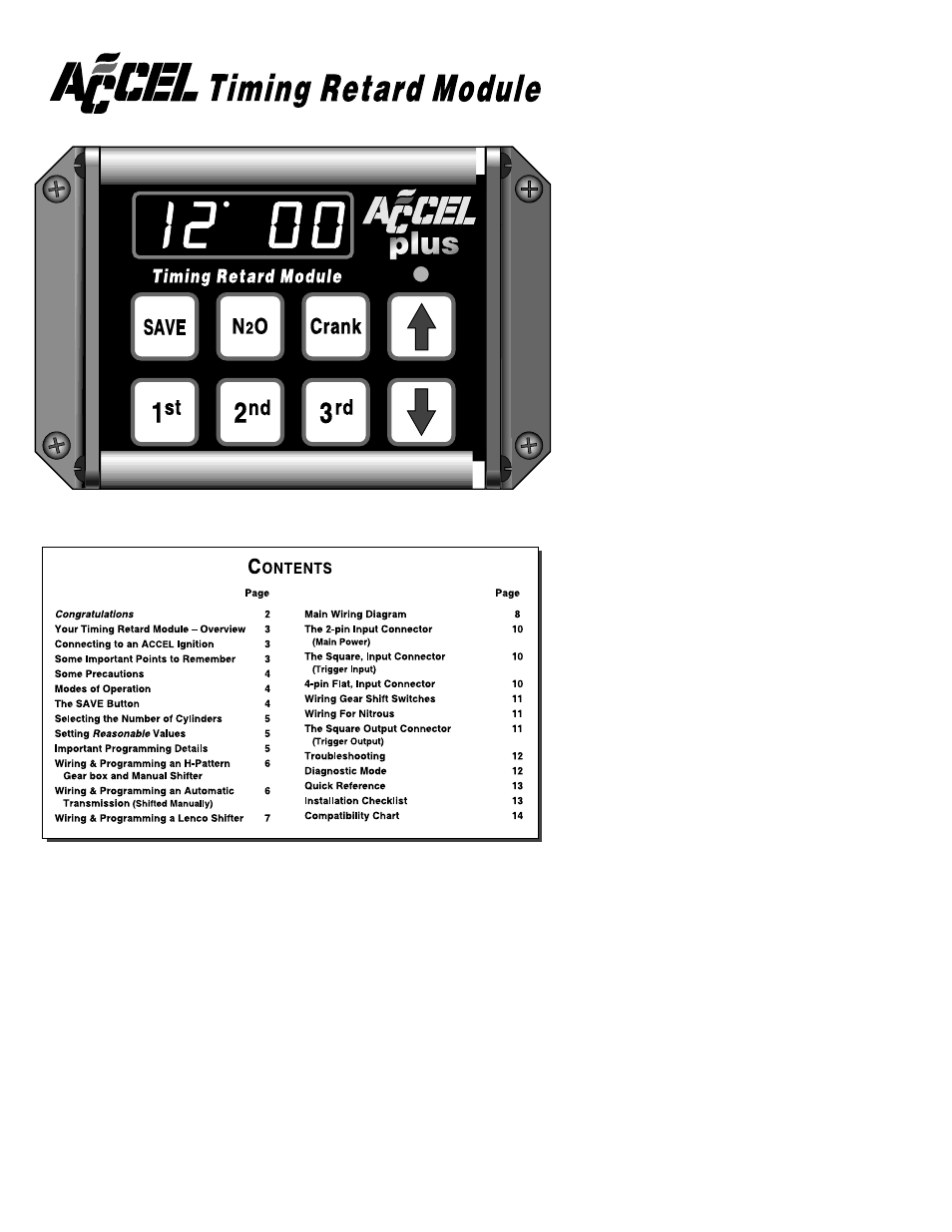 Mallory Ignition ACCEL timing retard module 49355 User Manual | 15 pages