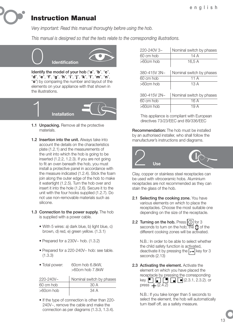 Instruction manual | Fagor 2V-33TS User Manual | Page 15 / 62