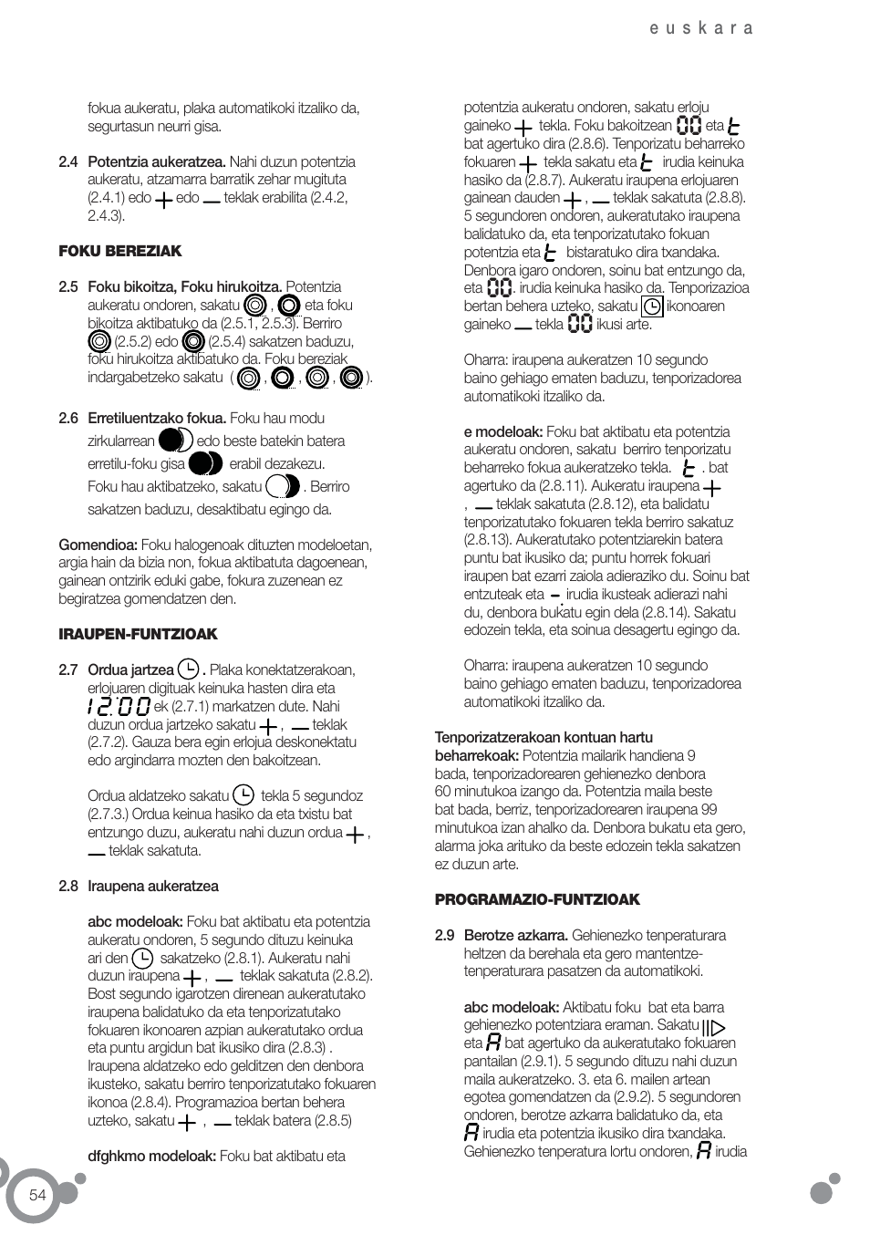 Fagor 2V-33TS User Manual | Page 56 / 62