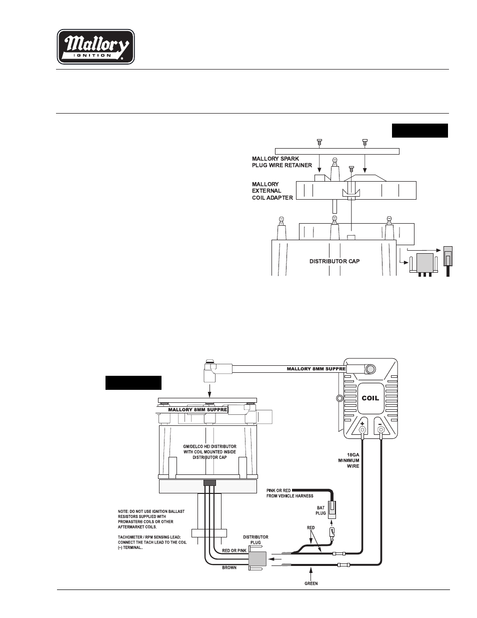 Mallory Ignition Mallory HEI REMOTE COIL ADAPTER 29049_29050 User Manual | 2 pages