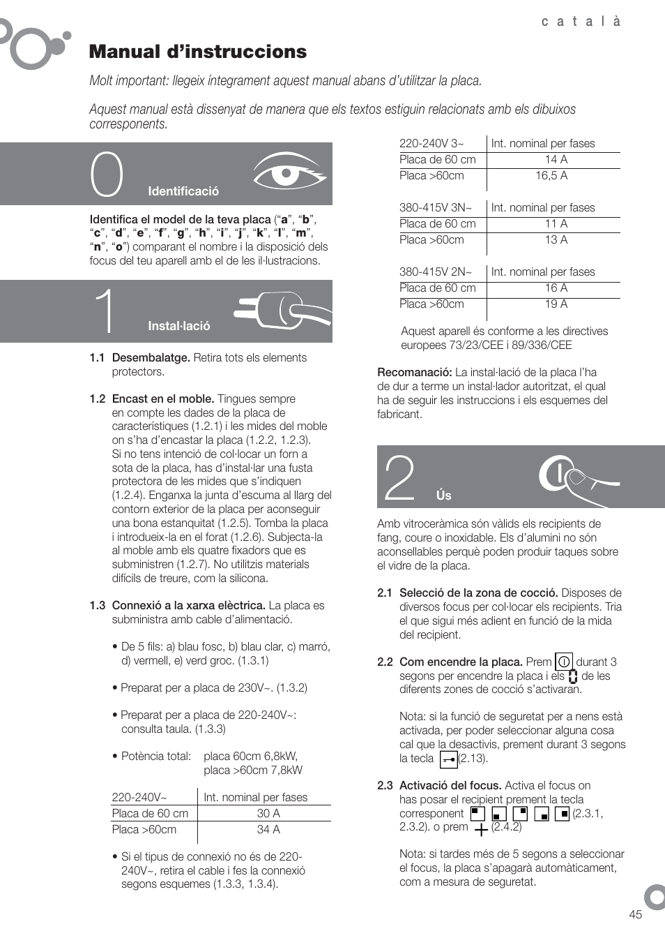 Manual d’instruccions | Fagor 2VFT-211AS User Manual | Page 47 / 62