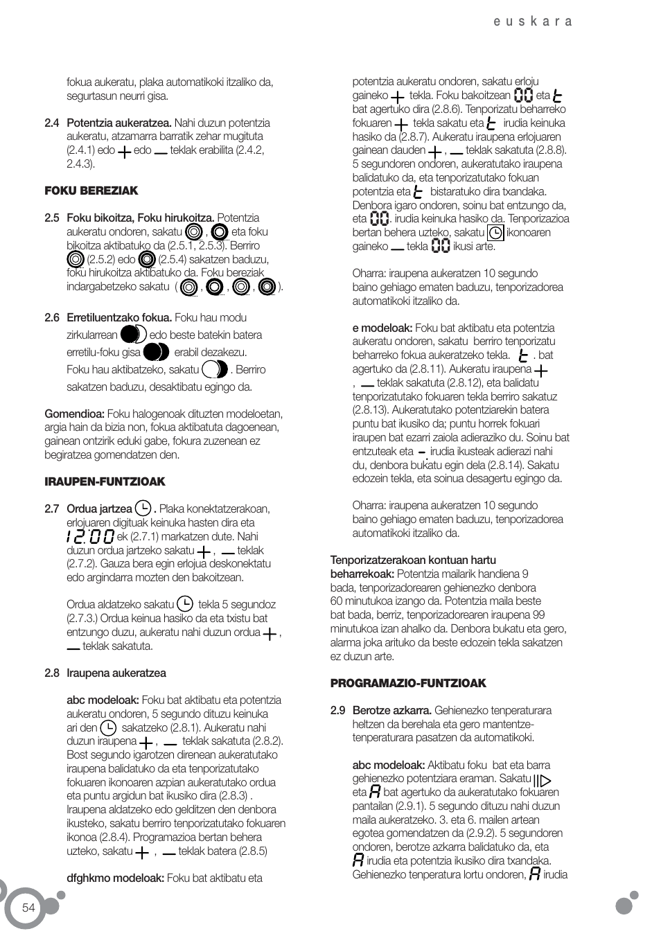 Fagor 2VFT-211AS User Manual | Page 56 / 62