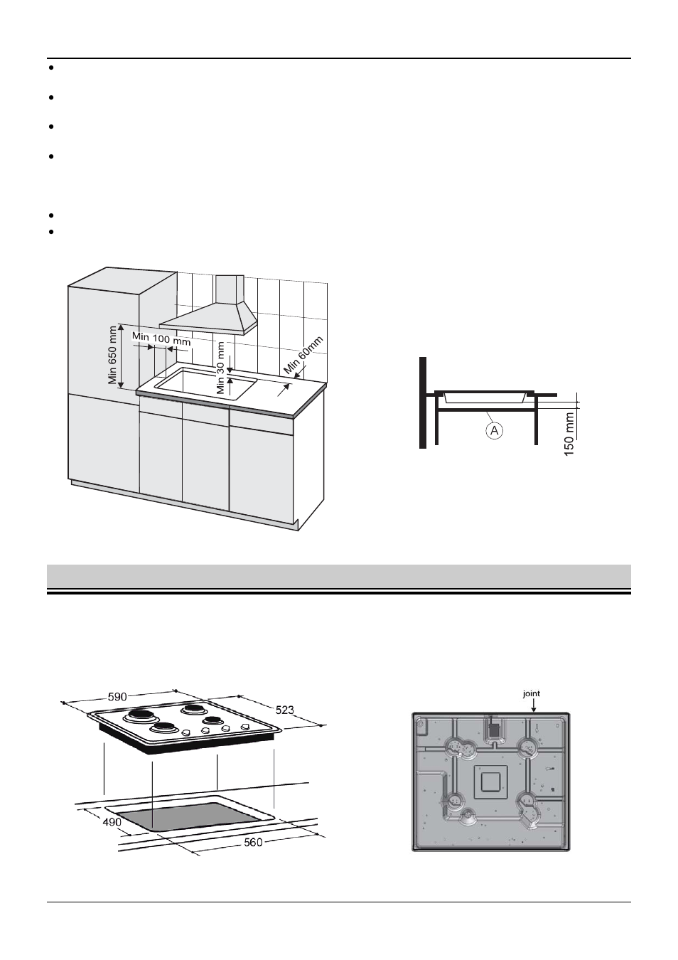 2 installation de la table de cuisson au gaz | Fagor 6FI-4GLSX User Manual | Page 22 / 52
