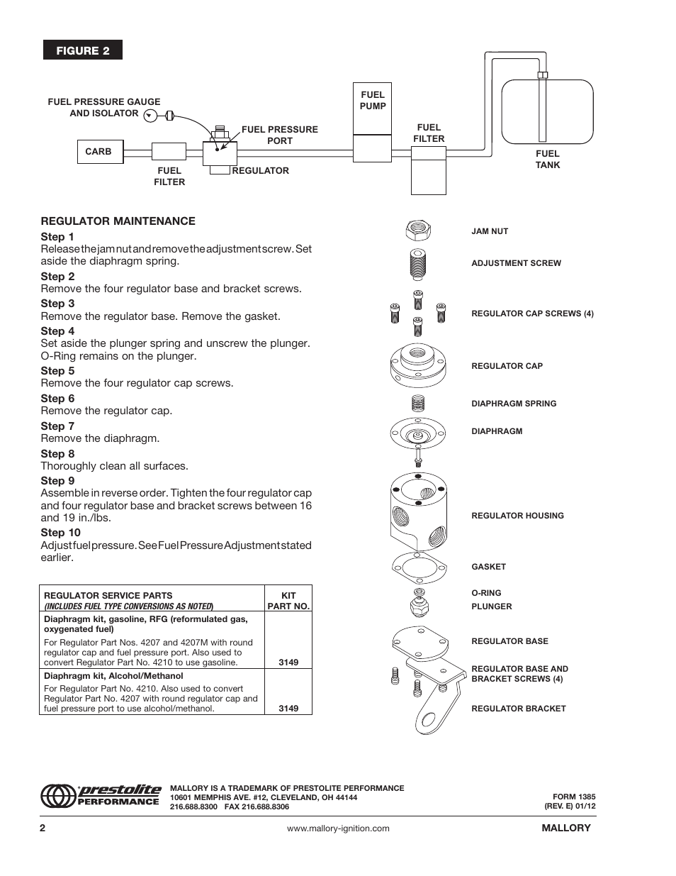 Mallory Ignition Mallory 2-PORT FUEL PRESSURE REGULATORS 4207_4210 User Manual | Page 2 / 2