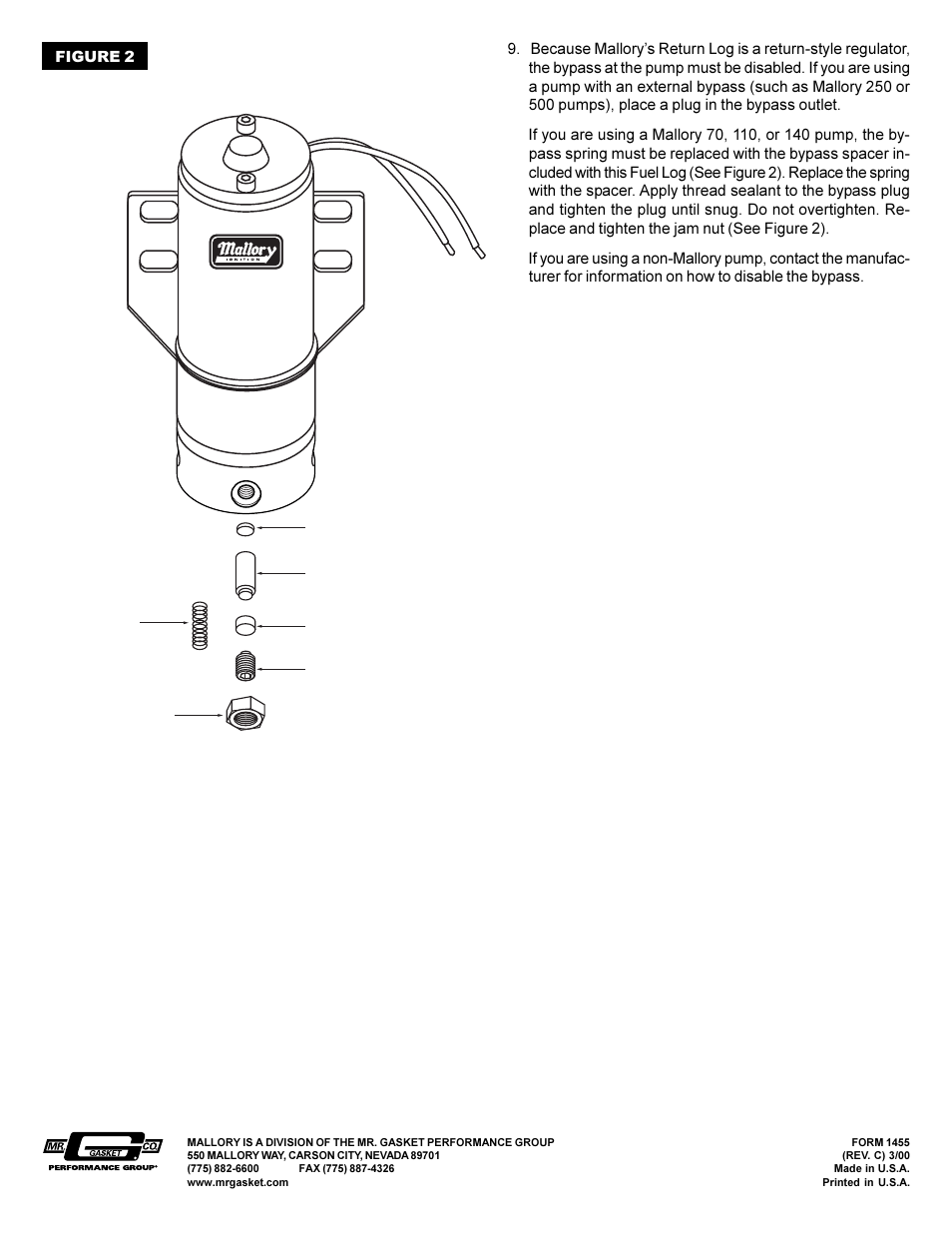 Mallory Ignition Mallory RETURN LOG 4302 User Manual | Page 2 / 2