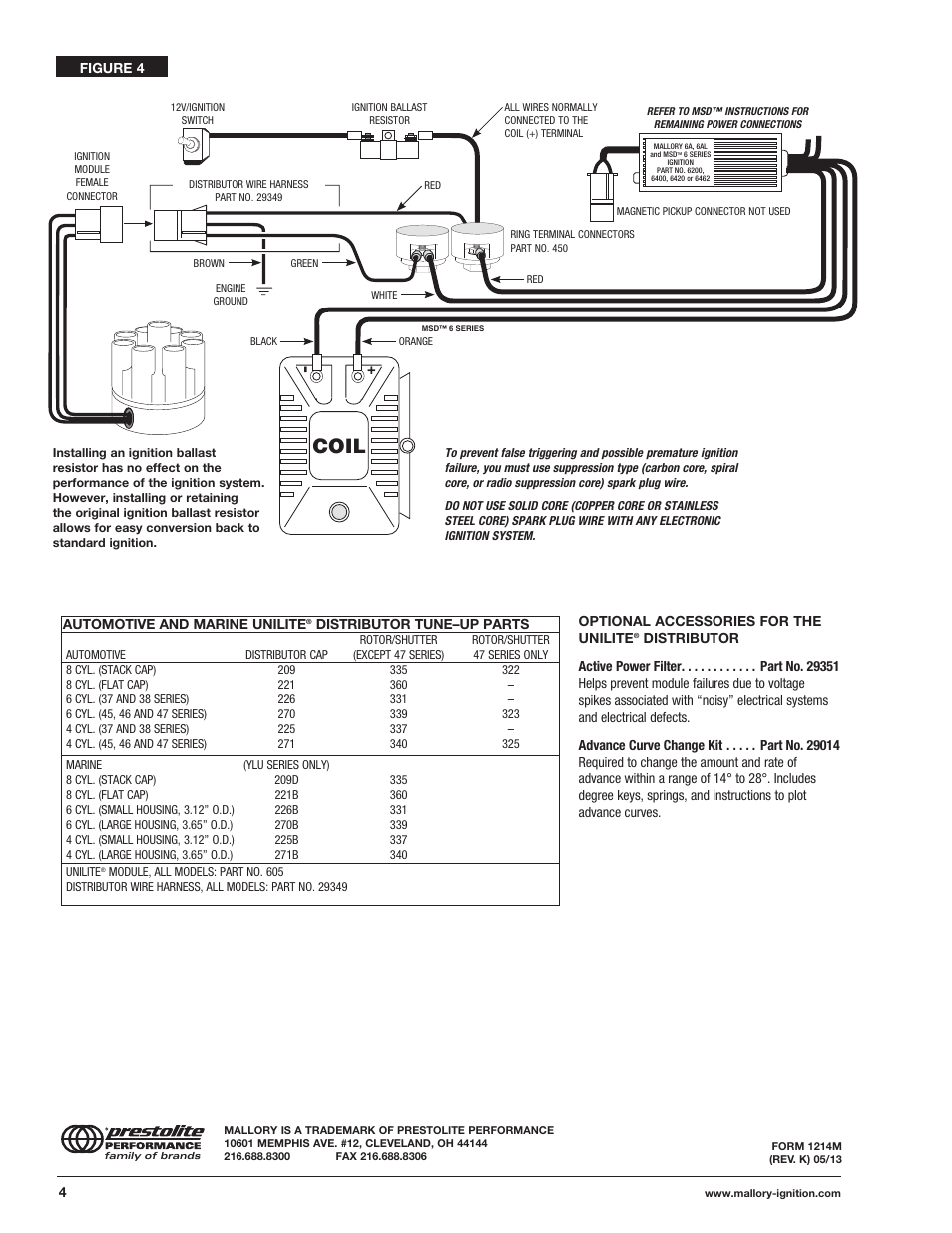 Coil | Mallory Ignition Mallory UNILITE DISTRIBUTOR 37_38_45_47 User Manual | Page 4 / 4