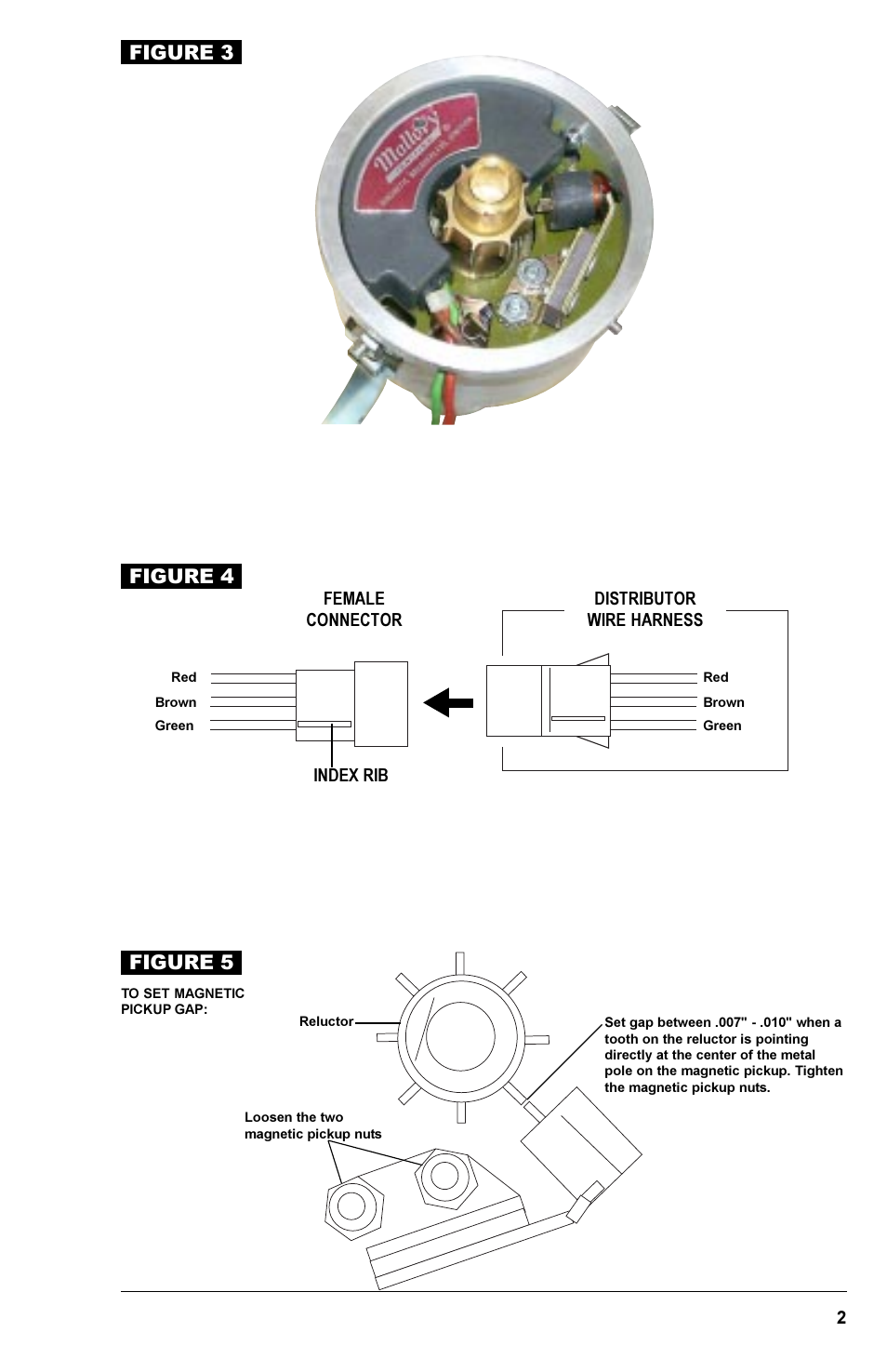 Figure 3, Figure 4, Figure 5 | Mallory Ignition Mallory MAGNETIC BREAKERLESS CONVERSION KIT 564R_564L User Manual | Page 3 / 4