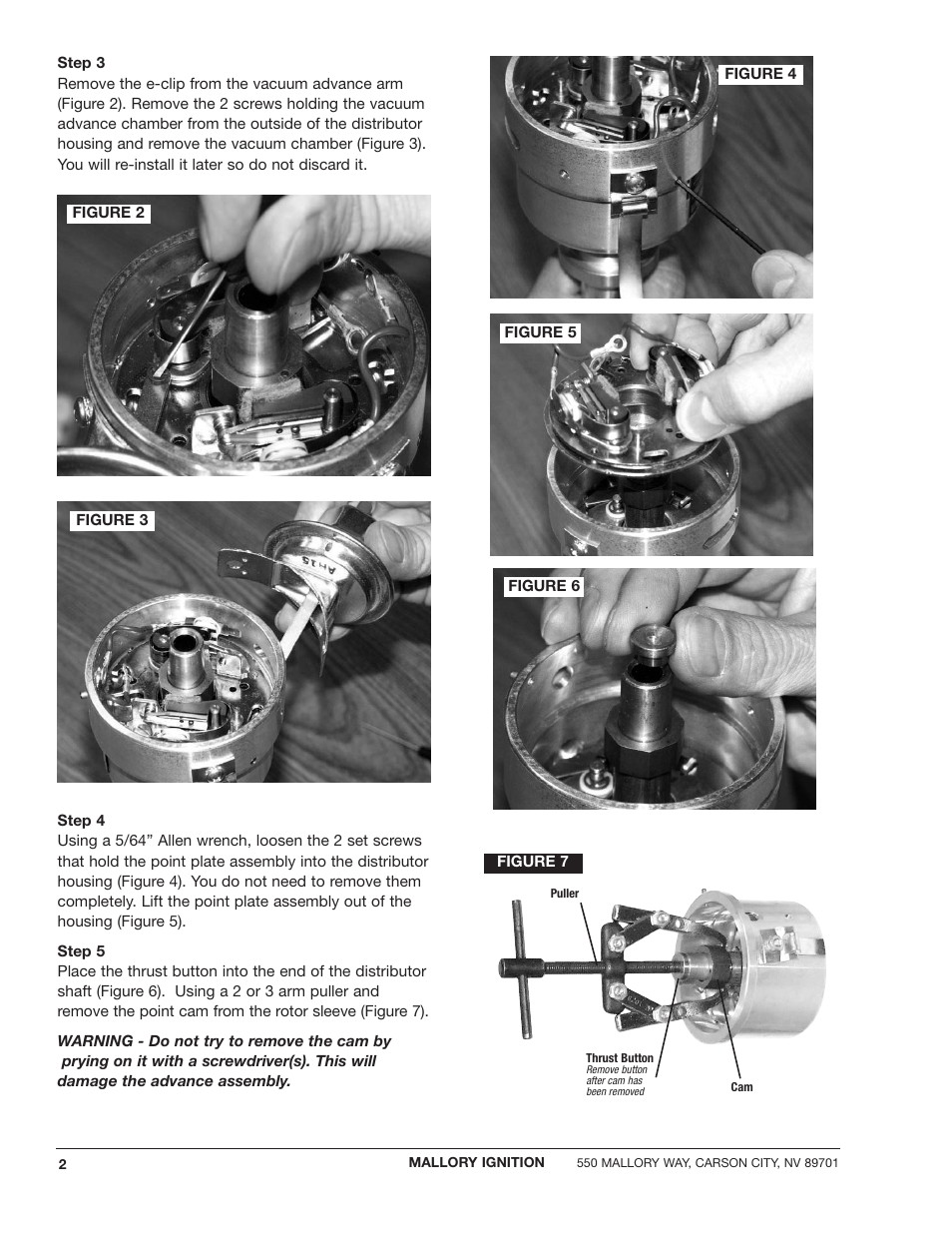 Mallory Ignition Mallory E-SPARK BREAKERLESS CONVERSION KIT 61010M_61011M User Manual | Page 2 / 8