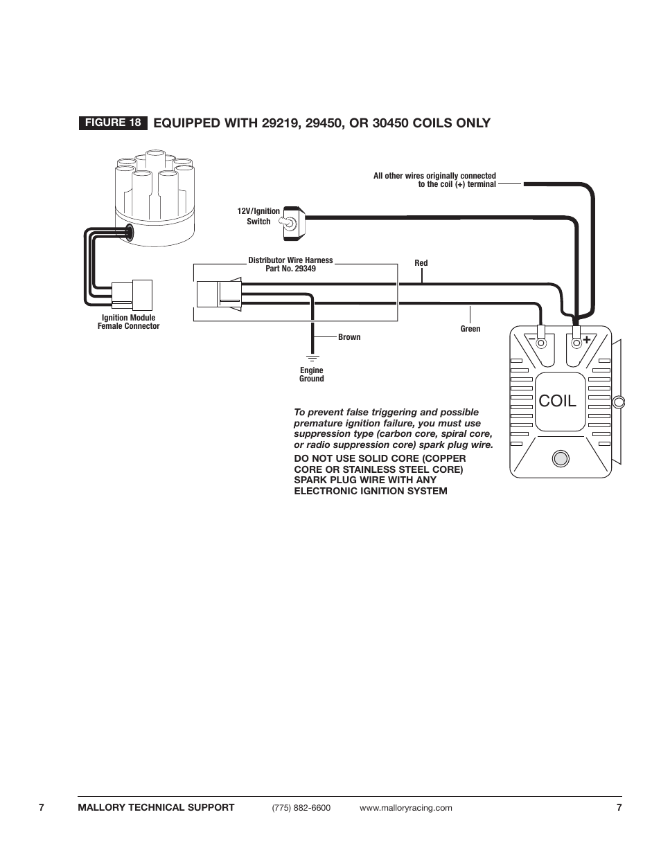 Coil | Mallory Ignition Mallory E-SPARK BREAKERLESS CONVERSION KIT 61010M_61011M User Manual | Page 7 / 8