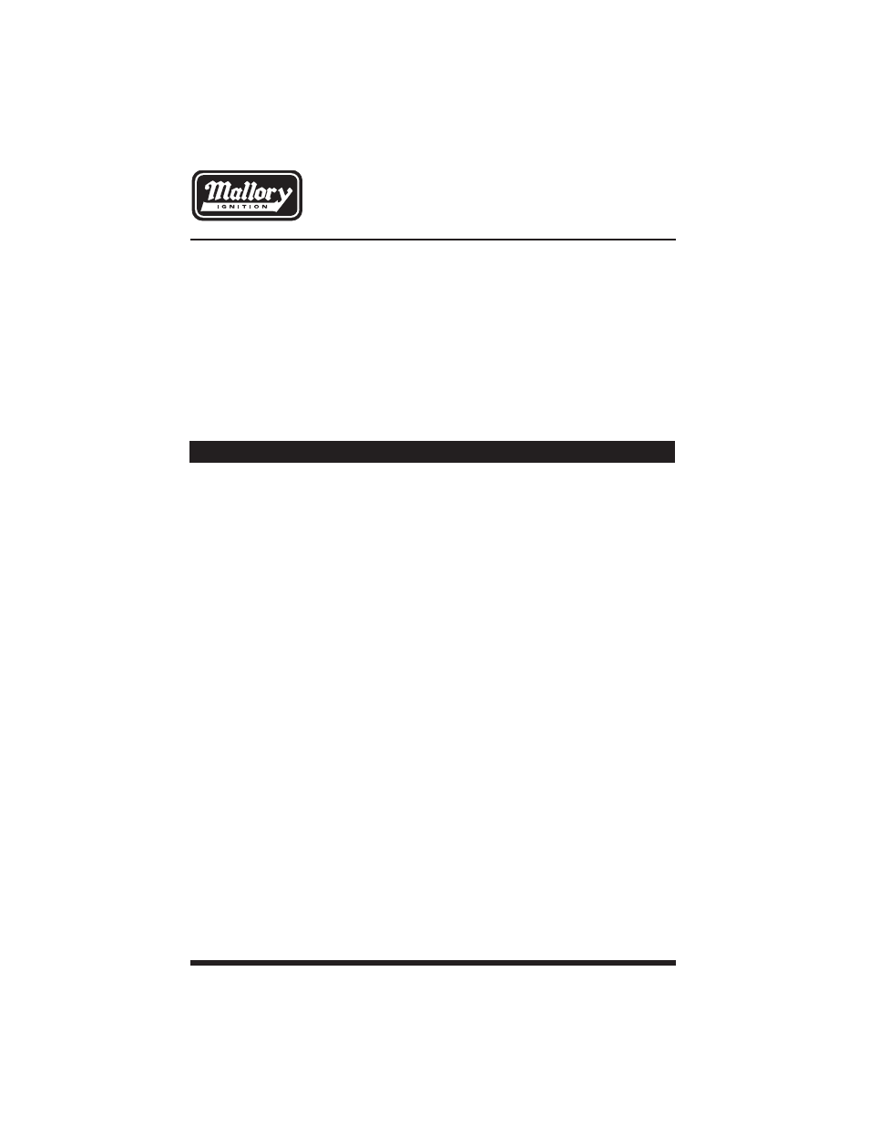 Mallory Ignition Mallory WINDOW RPM ACTIVATED SWITCH 628 User Manual | 12 pages