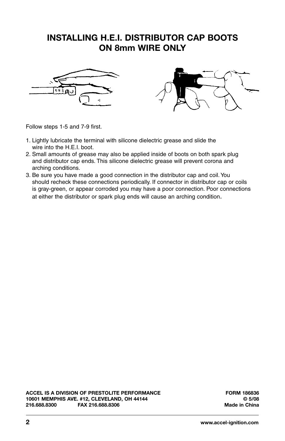 Mallory Ignition ACCEL UNIVERSAL WIRE SET 5040_5041 User Manual | Page 2 / 2