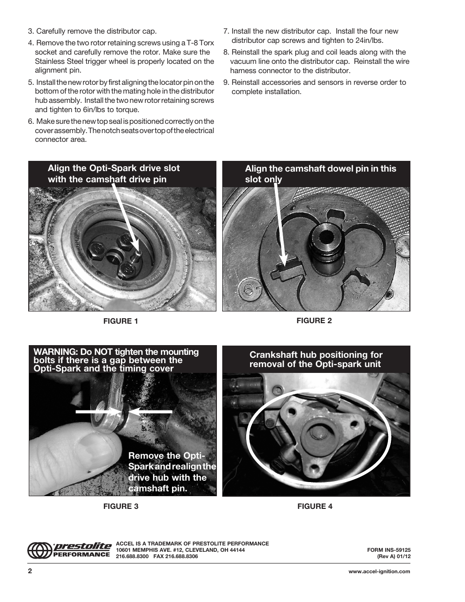 Mallory Ignition ACCEL ULTRA OPTI-SPARK II CAP & ROTOR KIT 8136 User Manual | Page 2 / 2