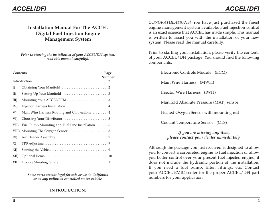 Accel/dfi | Mallory Ignition ACCEL CHEVROLET APPLICATIONS (including LT-1) 74022 User Manual | Page 2 / 17