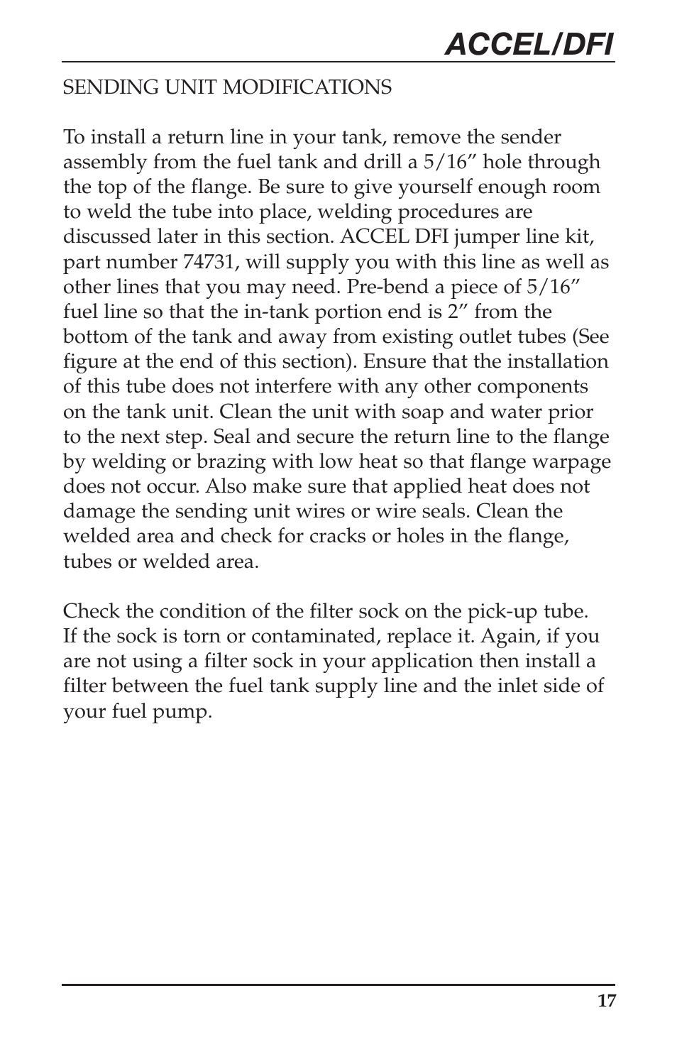 Accel/dfi | Mallory Ignition ACCEL Digital Fuel Injection Engine Management System 74030 User Manual | Page 19 / 26