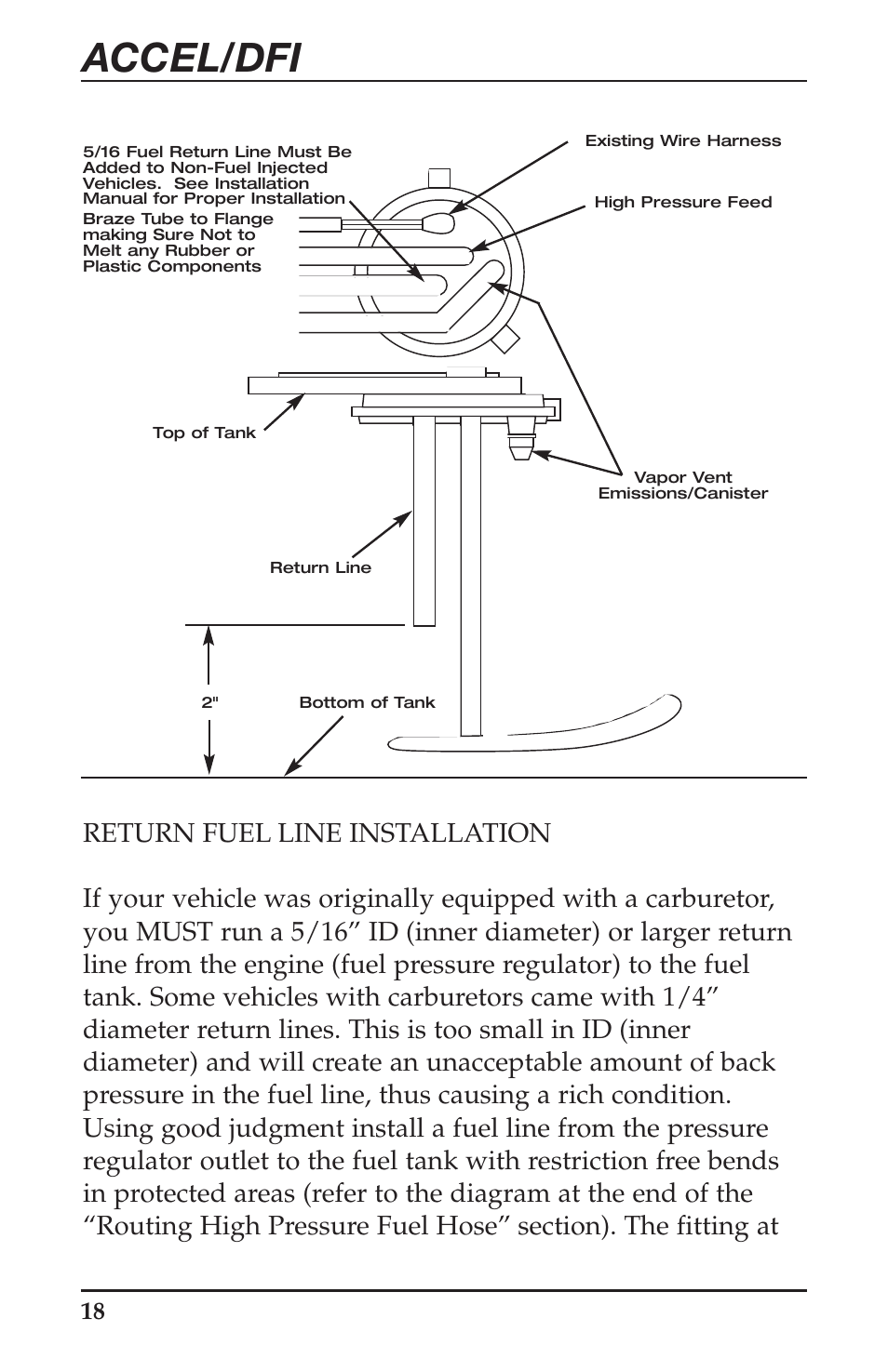 Accel/dfi | Mallory Ignition ACCEL Digital Fuel Injection Engine Management System 74030 User Manual | Page 20 / 26