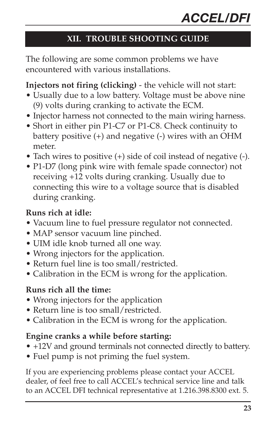 Accel/dfi | Mallory Ignition ACCEL Digital Fuel Injection Engine Management System 74030 User Manual | Page 25 / 26