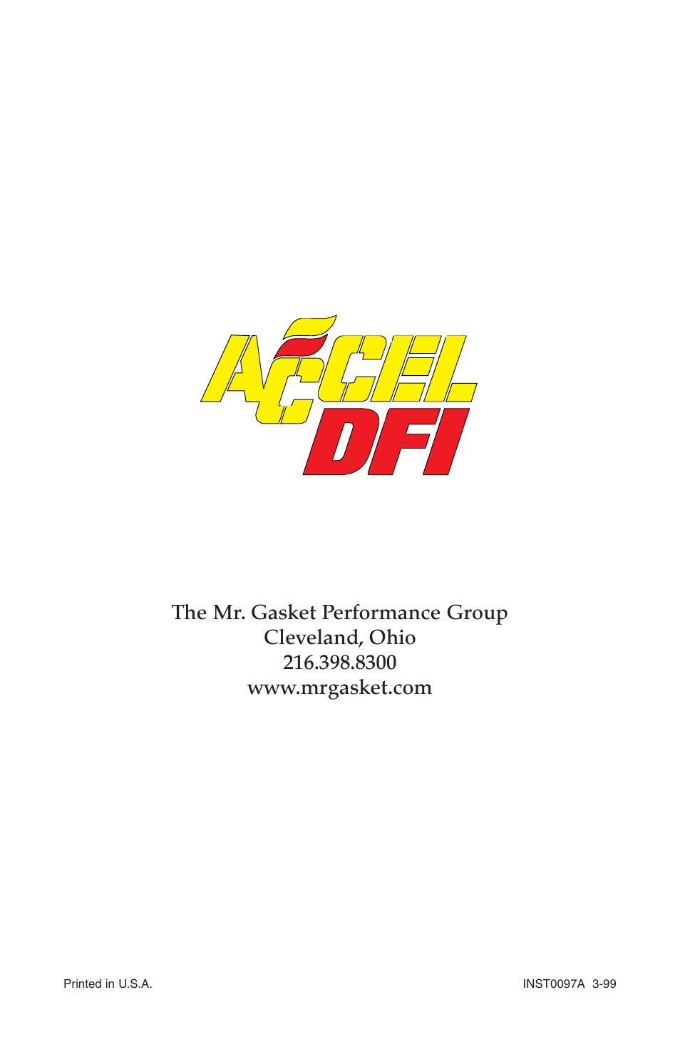 Mallory Ignition ACCEL Digital Fuel Injection Engine Management System 74030 User Manual | Page 26 / 26