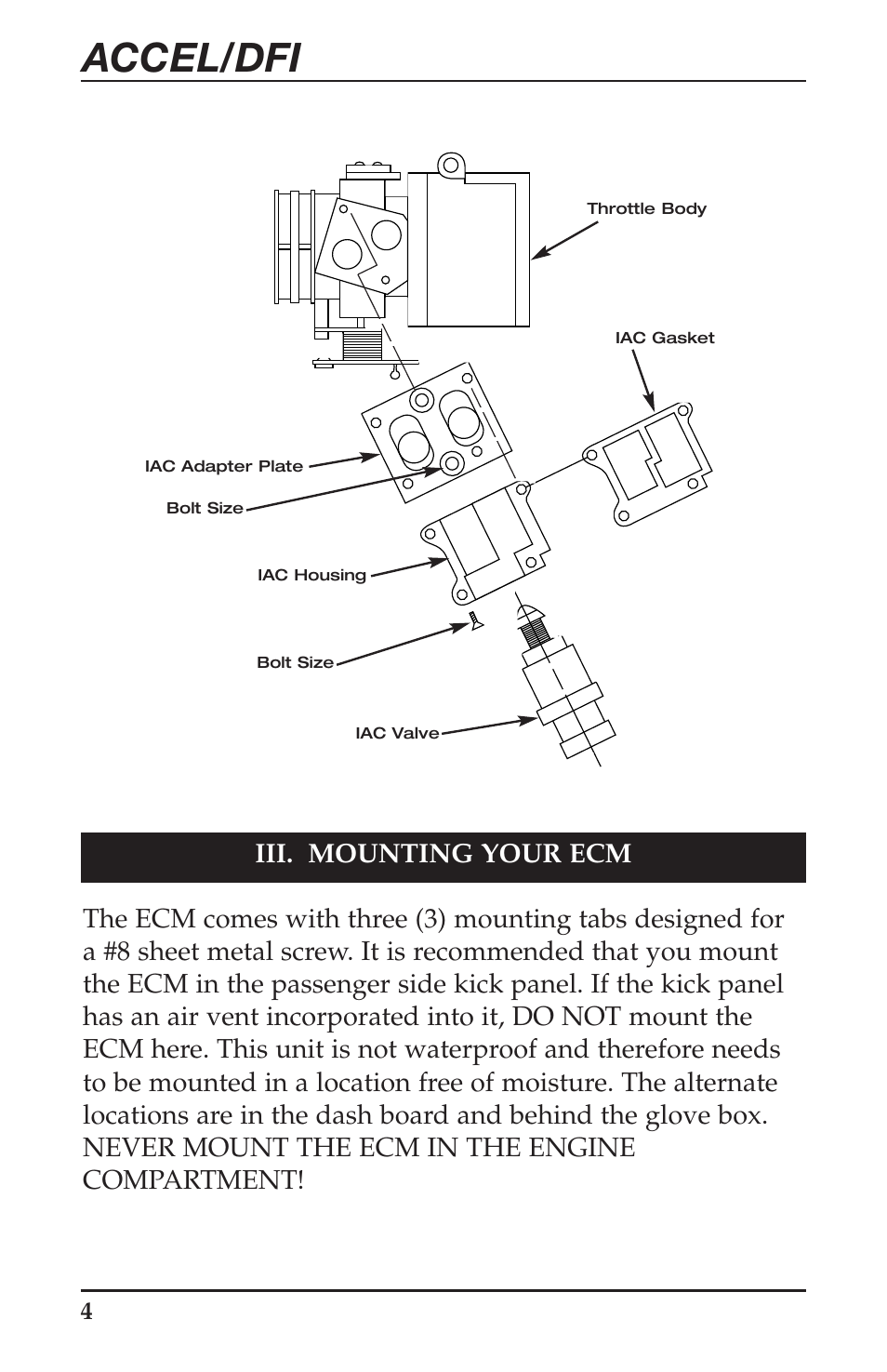 Accel/dfi | Mallory Ignition ACCEL Digital Fuel Injection Engine Management System 74030 User Manual | Page 6 / 26